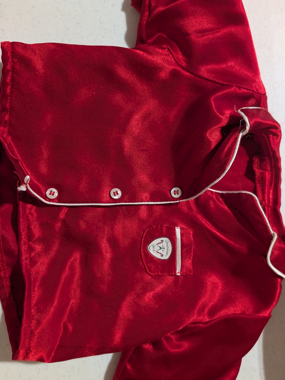 Miss AG Bear Satin pajama Top, Top Only